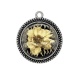 Pendentif Cabochon Argent - coquelicot