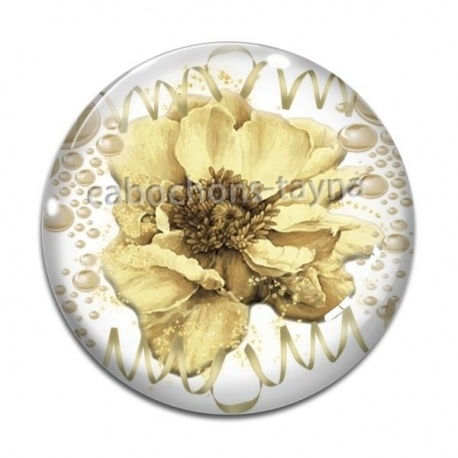 Cabochon Verre - coquelicot