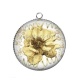 Pendentif Cabochon Argent - coquelicot