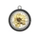 Pendentif Cabochon Argent - coquelicot