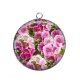 Pendentif Cabochon Argent - fleur