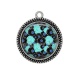 Pendentif Cabochon Argent - coquelicot