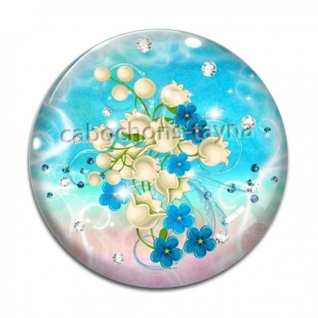 Cabochon Verre - muguet