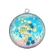 Pendentif Cabochon Argent - muguet