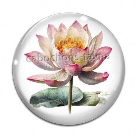 Cabochon Verre - fleur exotique