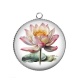 Pendentif Cabochon Argent - fleur exotique