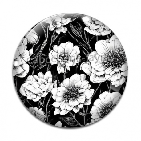 Cabochon Verre - fleur