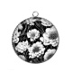 Pendentif Cabochon Argent - fleur
