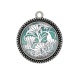 Pendentif Cabochon Argent - fleur exotique