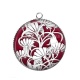 Pendentif Cabochon Argent - fleur exotique