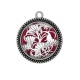 Pendentif Cabochon Argent - fleur exotique