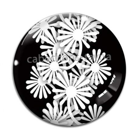 Cabochon Verre - fleur
