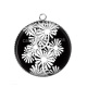 Pendentif Cabochon Argent - fleur