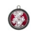 Pendentif Cabochon Argent - fleur