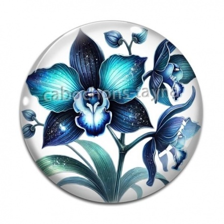 Cabochon Verre - fleur exotique