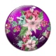 Cabochon Verre - fleur exotique
