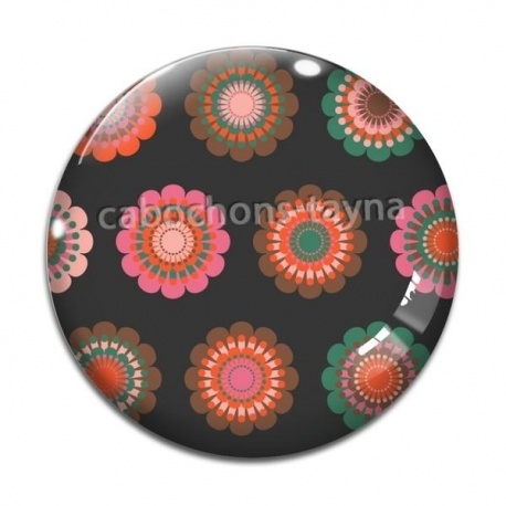 Cabochon Verre - fleur