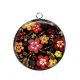 Pendentif Cabochon Argent - fleur