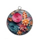 Pendentif Cabochon Argent - fleur