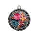 Pendentif Cabochon Argent - fleur