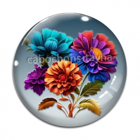 Cabochon Verre - fleur