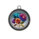 Pendentif Cabochon Argent - fleur