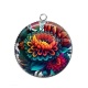 Pendentif Cabochon Argent - fleur exotique