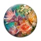 Cabochon Verre - fleur exotique