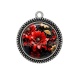 Pendentif Cabochon Argent - fleur exotique
