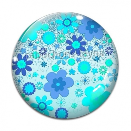 Cabochon Verre - fleur