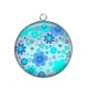 Pendentif Cabochon Argent - fleur