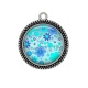 Pendentif Cabochon Argent - fleur