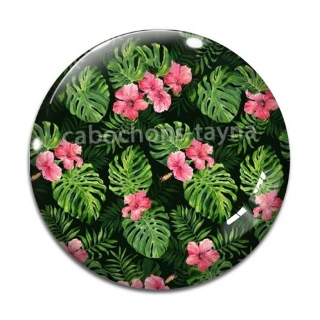 Cabochon Verre - fleur