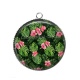 Pendentif Cabochon Argent - fleur