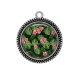 Pendentif Cabochon Argent - fleur