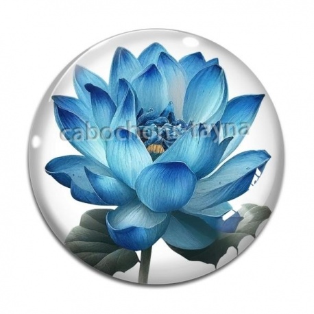 Cabochon Verre - fleur exotique