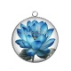 Pendentif Cabochon Argent - fleur exotique