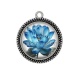 Pendentif Cabochon Argent - fleur exotique