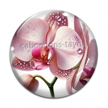 Cabochon Verre - orchidée