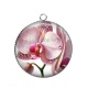 Pendentif Cabochon Argent - orchidée