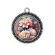 Pendentif Cabochon Argent - fleur