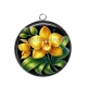 Pendentif Cabochon Argent - orchidée