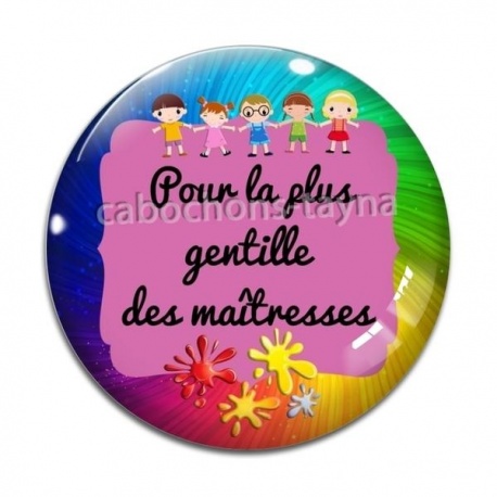 Cabochon Verre - maîtresse gentille