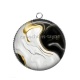 Pendentif Cabochon Argent - style marbre