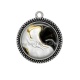 Pendentif Cabochon Argent - style marbre