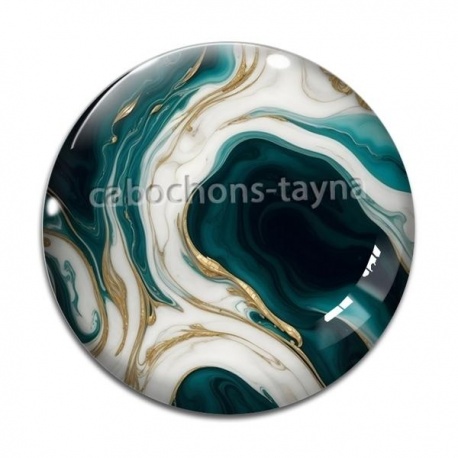 Cabochon Verre - style marbre