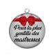 Pendentif Cabochon Argent - maîtresse gentille