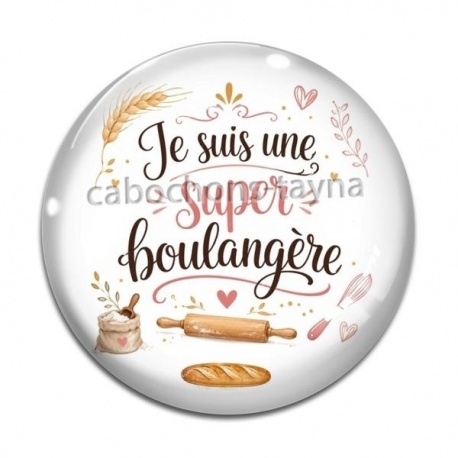 Cabochon Verre - je une boulangère qui déchire