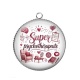 Pendentif Cabochon Argent - super psychothérapeute