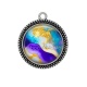 Pendentif Cabochon Argent - style marbre
